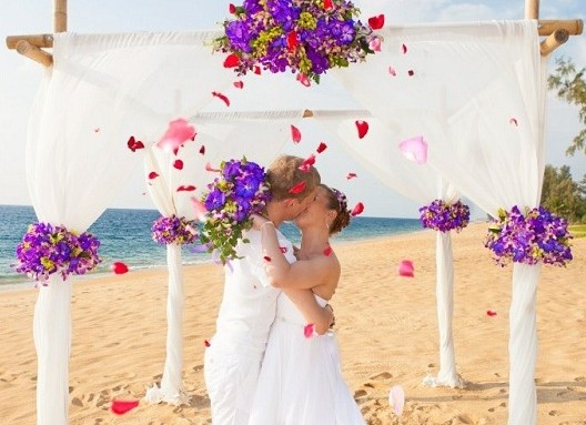 Пляжное свадебное платье для торжества на море