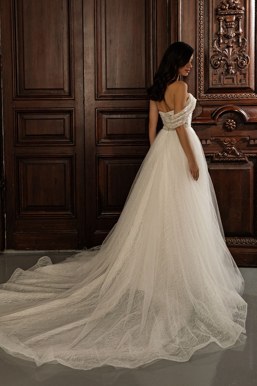 Свадебное платье цвета капучино Модель 1278
